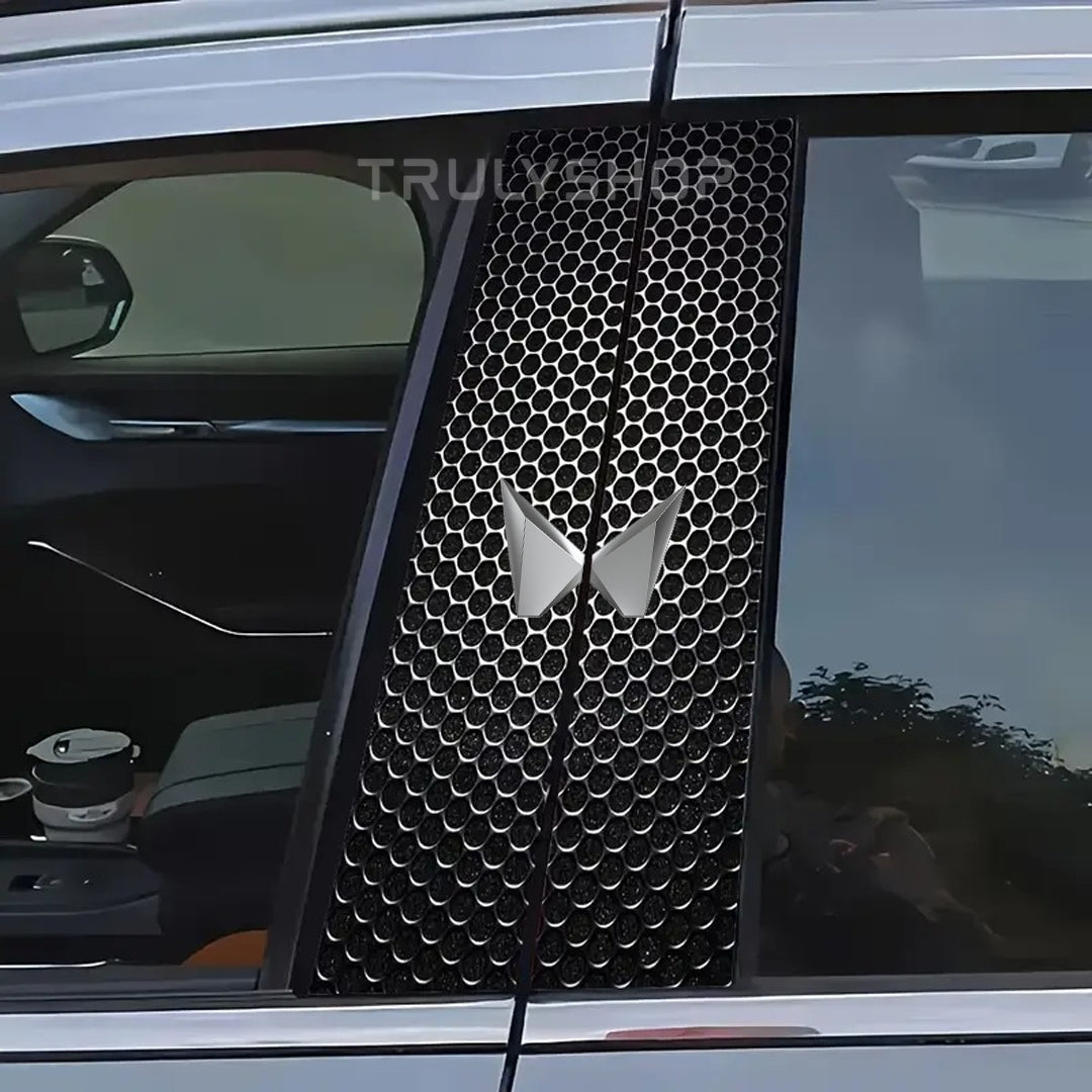 Carbon Fibre Car Center Column Protector(With Custom Car Logo)2pc | Easy Install
