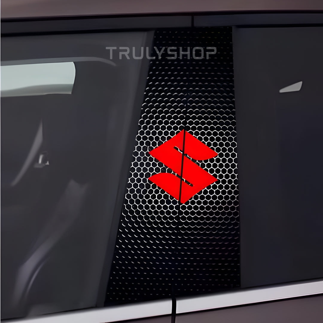 Carbon Fibre Car Center Column Protector(With Custom Car Logo)2pc | Easy Install