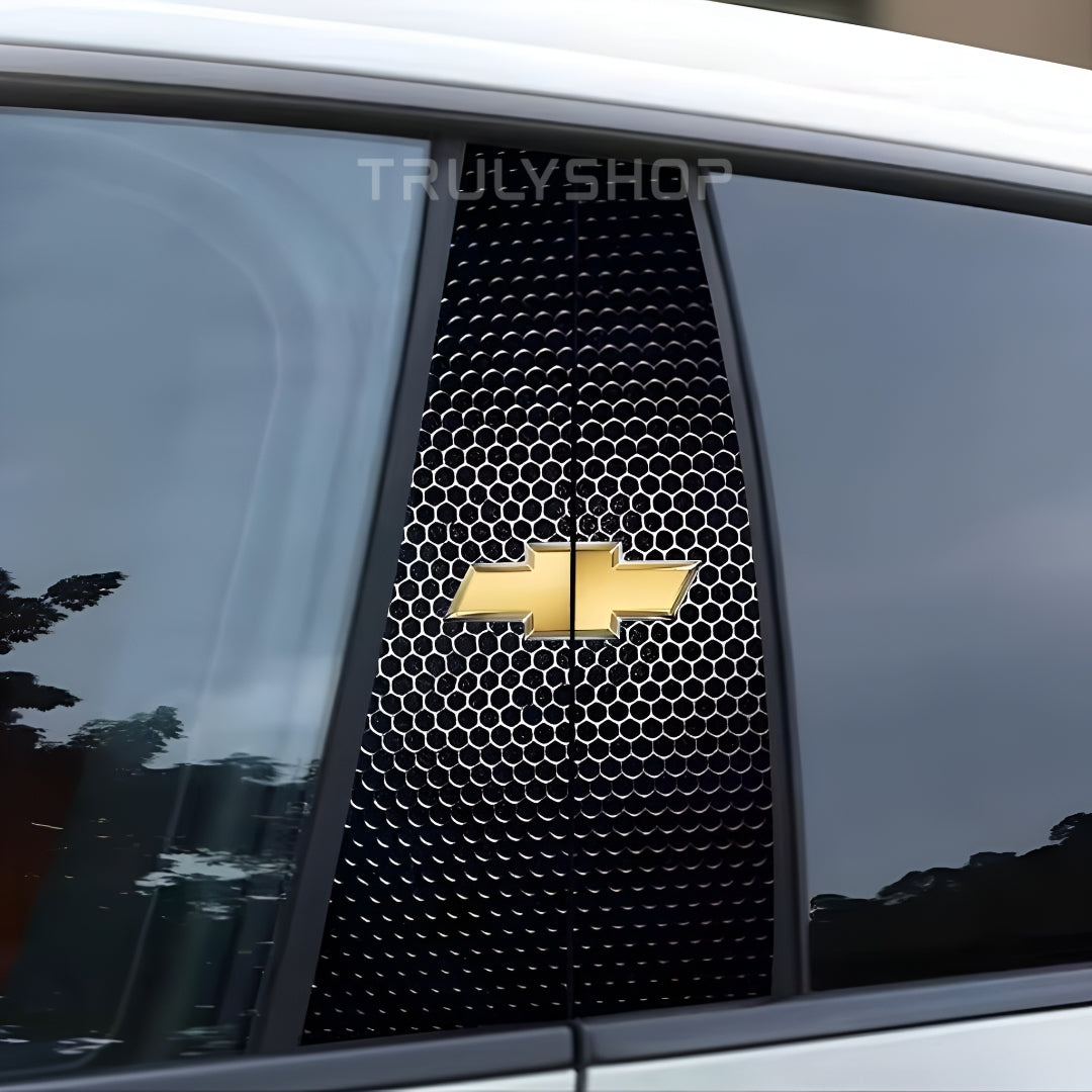 Carbon Fibre Car Center Column Protector(With Custom Car Logo)2pc | Easy Install