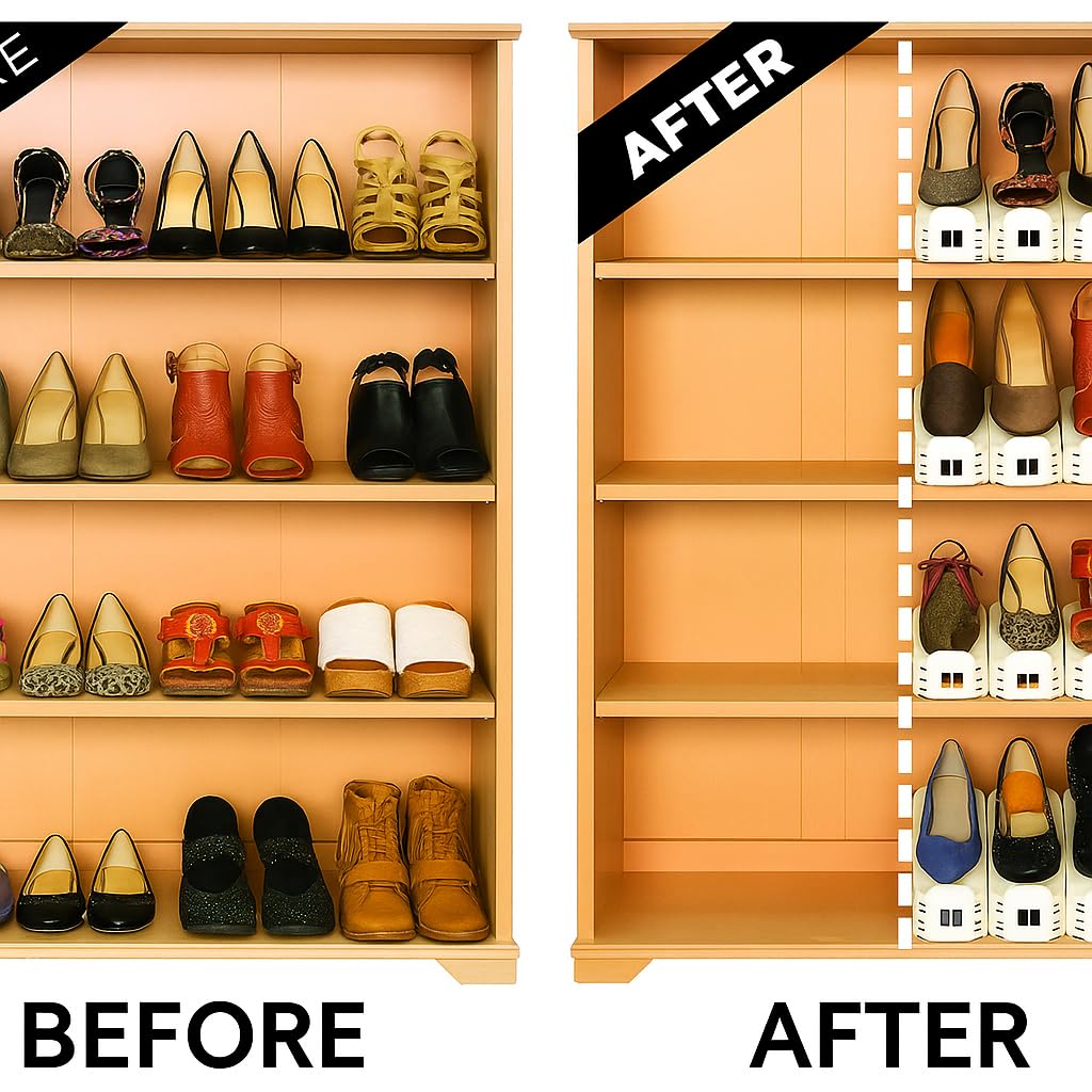 Adjustable Shoe Rack Organizer | Fits All Shoe Sizes | 2x Storage Capacity 🔥