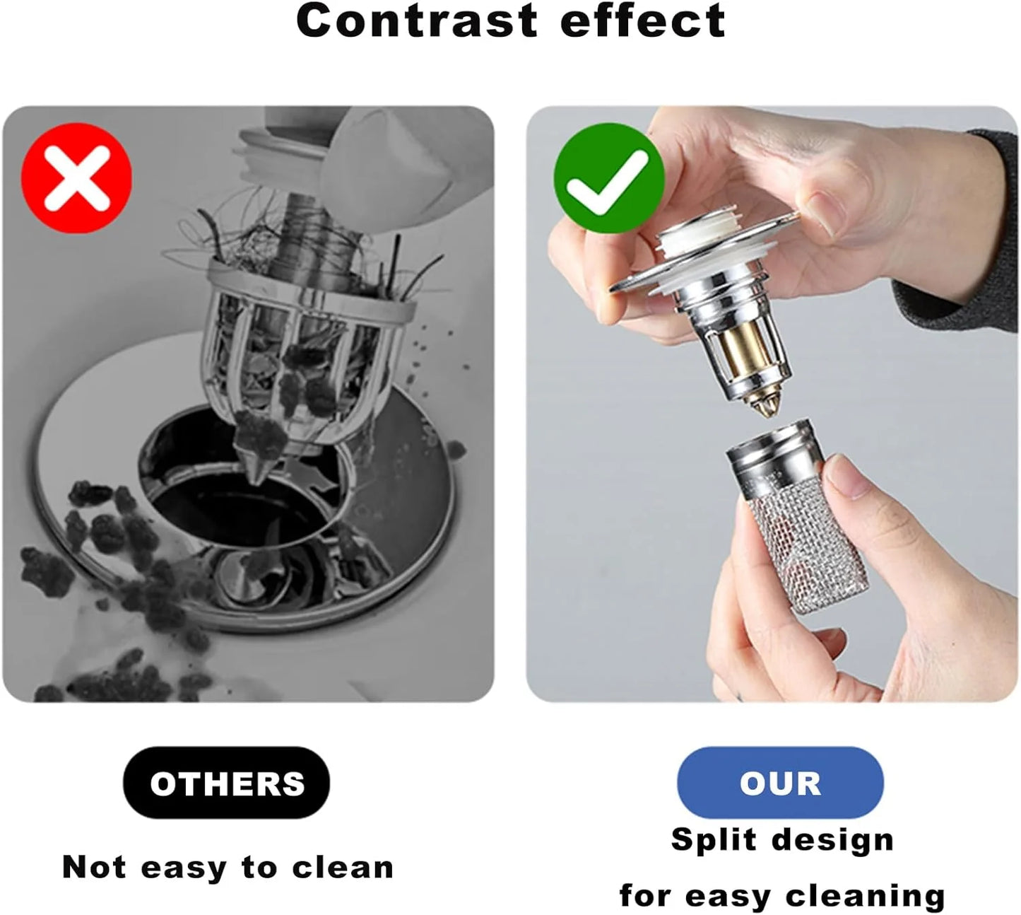 Stainless Steel Drain Strainer | Stops Hair, Dirt & Clogged Drains | 🔥 Buy 1 Get 1 FREE
