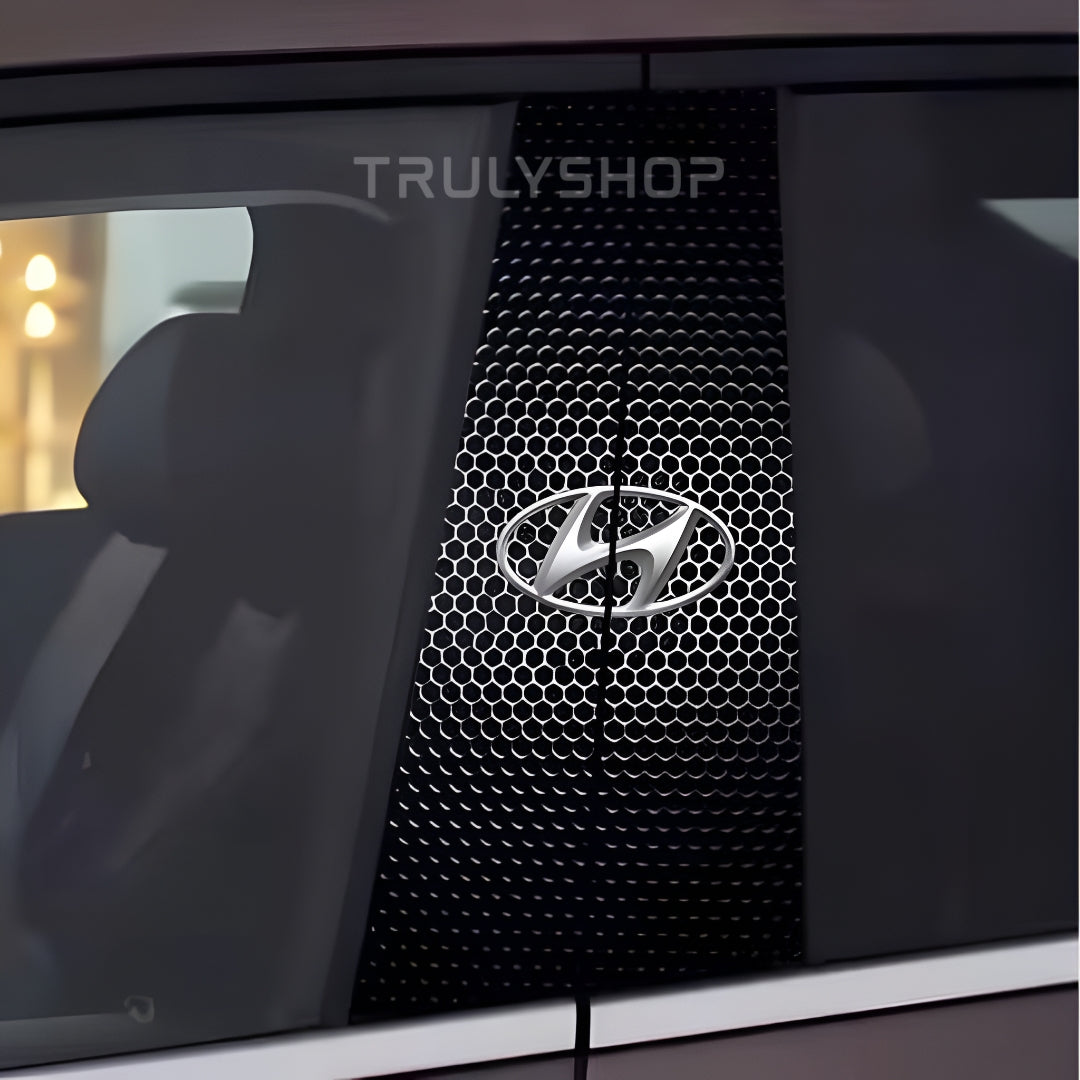 Carbon Fibre Car Center Column Protector(With Custom Car Logo)2pc | Easy Install