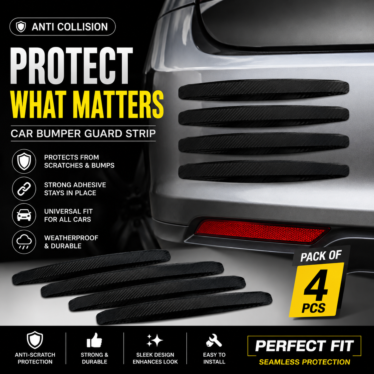 Universal Car Bumper Protection | Scratch & Impact Protection | 50% OFF Today Only (Pack Of 4)💥