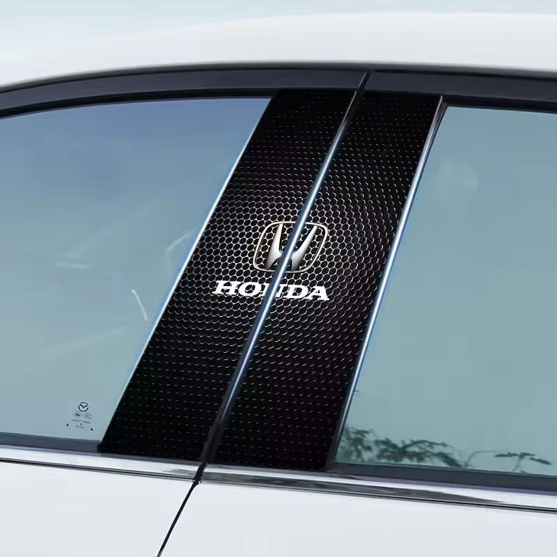 Carbon Fibre Car Center Column Protector(With Custom Car Logo)2pc | Easy Install