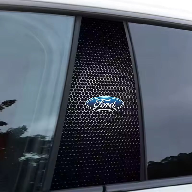 Carbon Fibre Car Center Column Protector(With Custom Car Logo)2pc | Easy Install