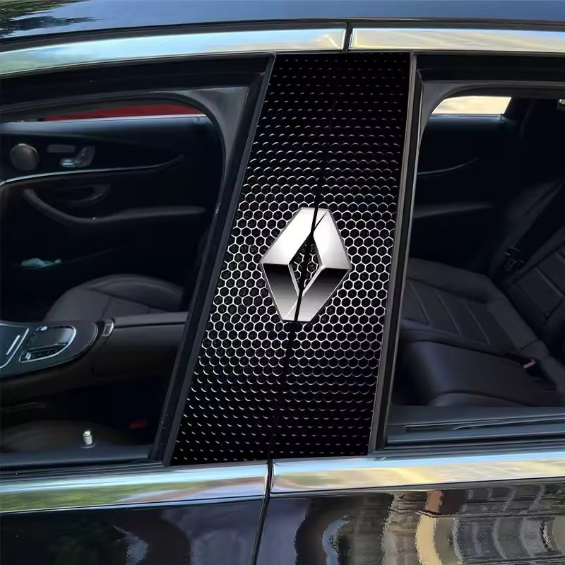 Carbon Fibre Car Center Column Protector(With Custom Car Logo)2pc | Easy Install