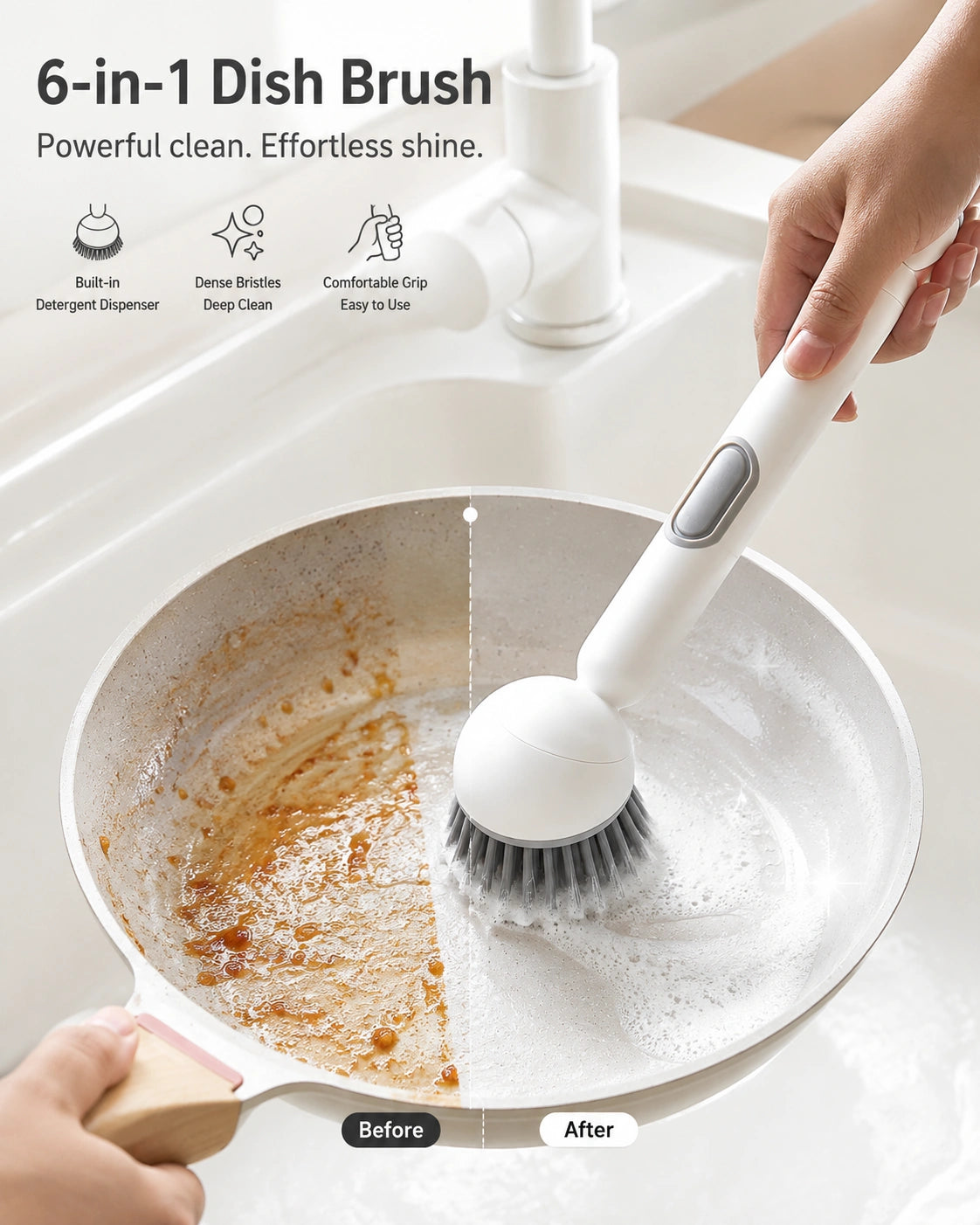Soap Dispensing Cleaning Brush | Built-In Liquid Dispenser | 60% OFF 🔥