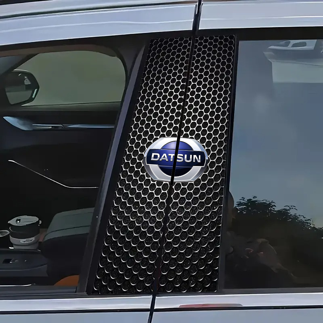 Carbon Fibre Car Center Column Protector(With Custom Car Logo)2pc | Easy Install