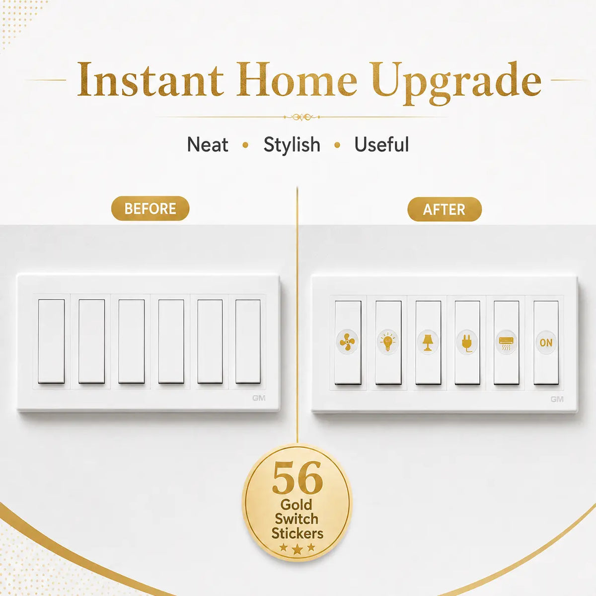 ✨ Kitchen Label & Gold Switch Sticker | Organise Your Home Easily | Flat 60% OFF 🔥