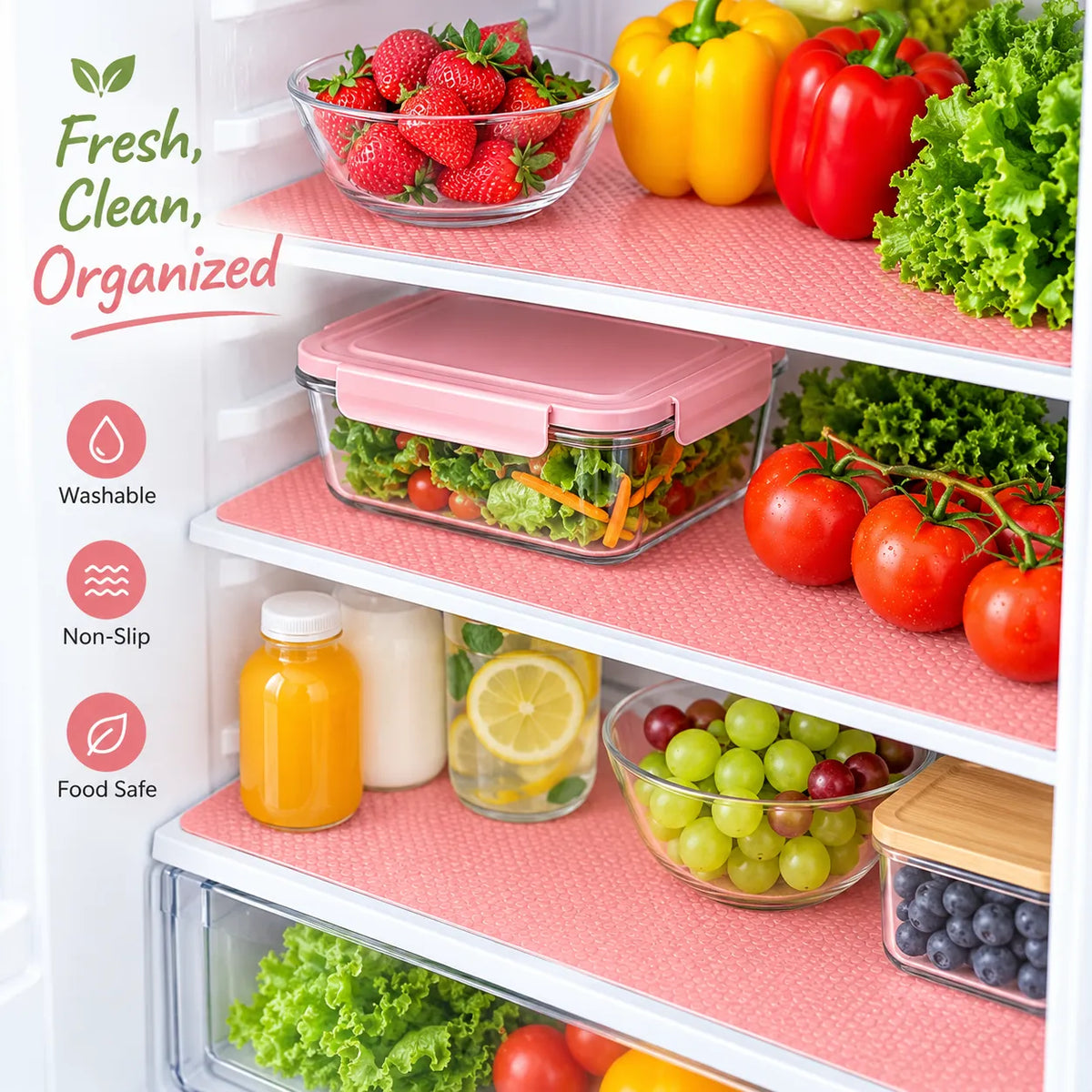 Reusable Fridge Shelf Liners Mats | Washable & Easy to Clean | Buy 3 Get 3 Free🔥