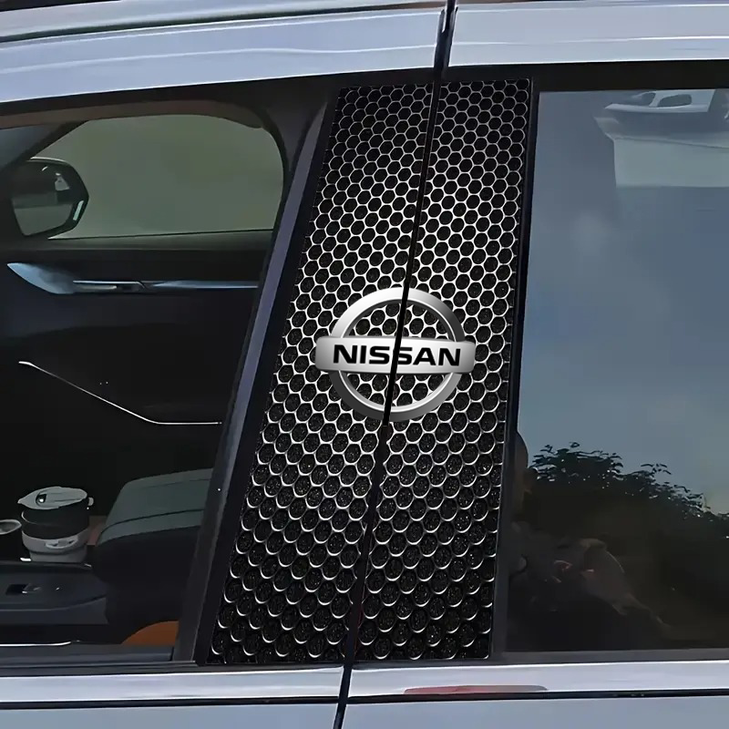 Carbon Fibre Car Center Column Protector(With Custom Car Logo)2pc | Easy Install