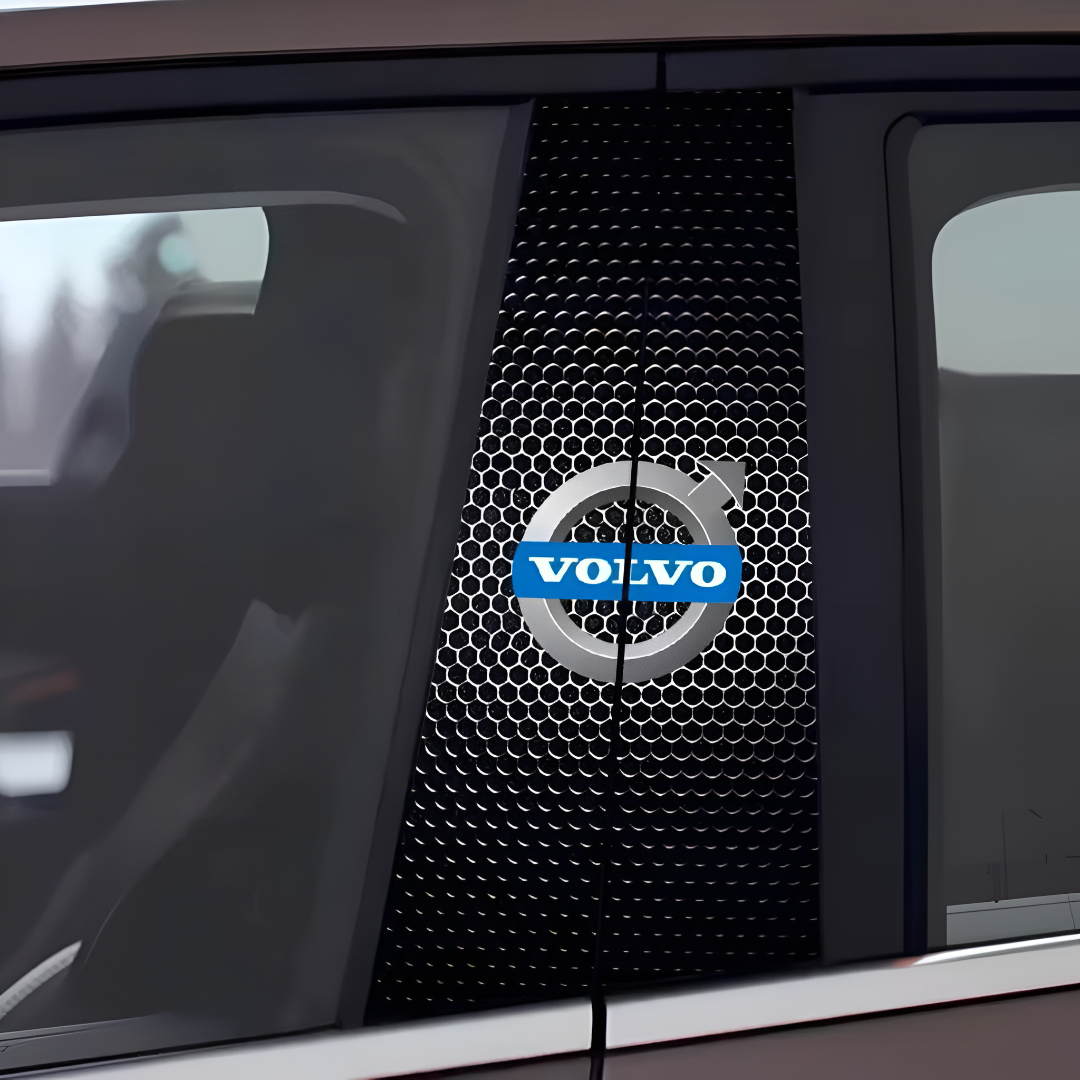 Carbon Fibre Car Center Column Protector(With Custom Car Logo)2pc | Easy Install