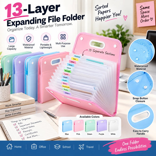 13-Layer Expanding File Folder | Document Organizer | 60% OFF 🔥