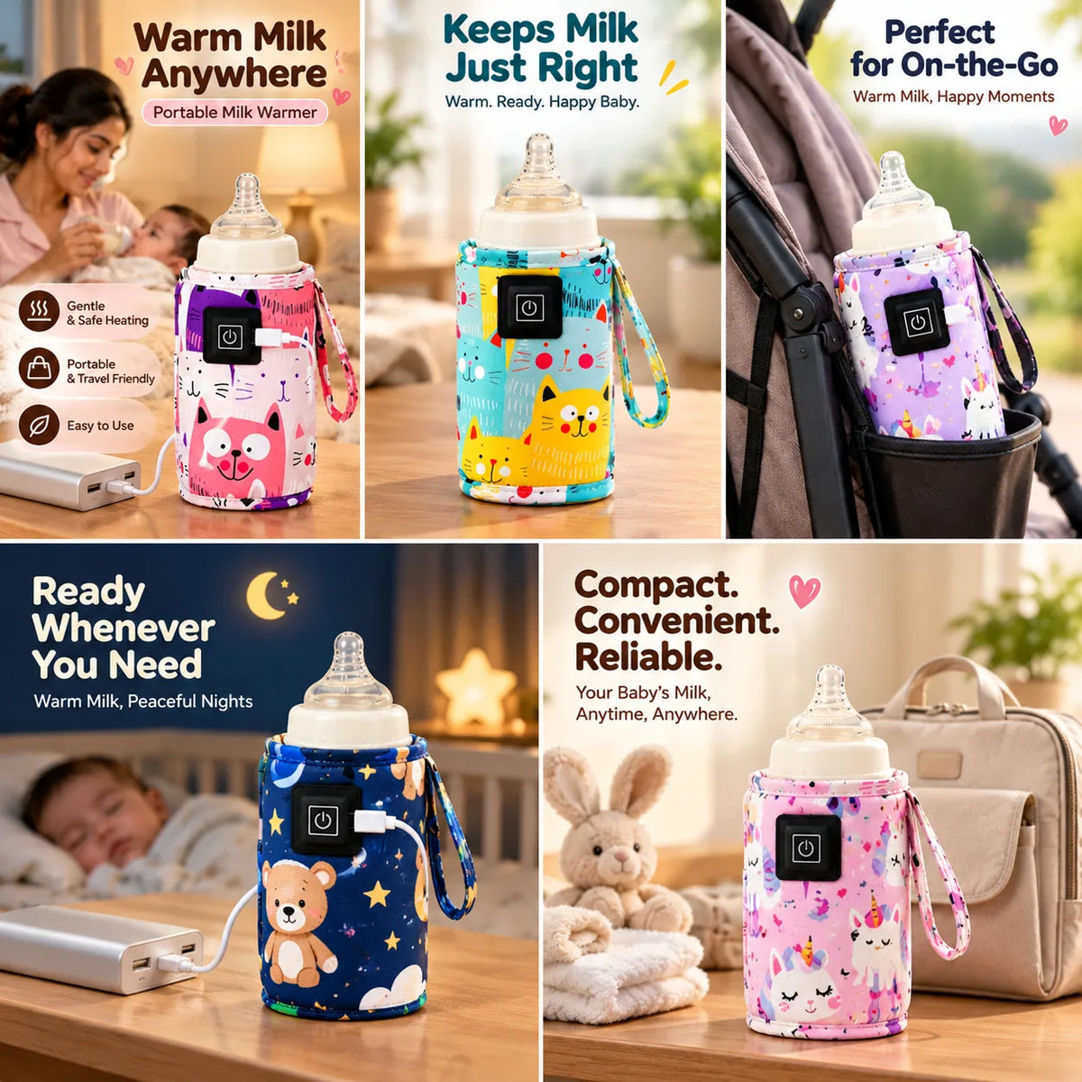 Baby Bottle Warmer | Portable Milk Warmer |Buy 1 Get 1 Free 🔥