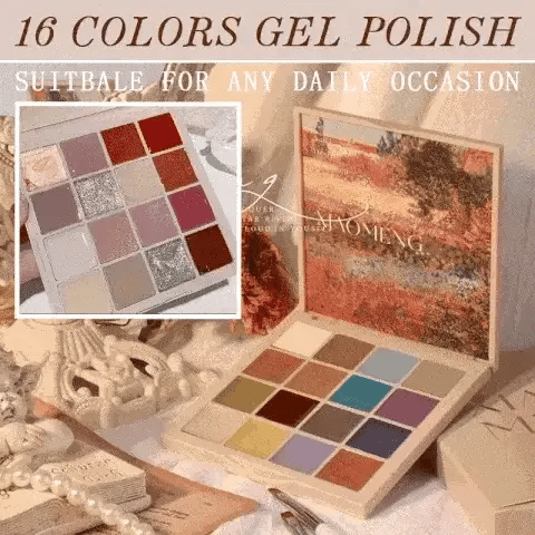 16 Colors Solid Nail Polish Platter