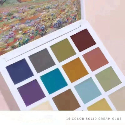 16 Colors Solid Nail Polish Platter