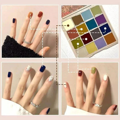16 Colors Solid Nail Polish Platter