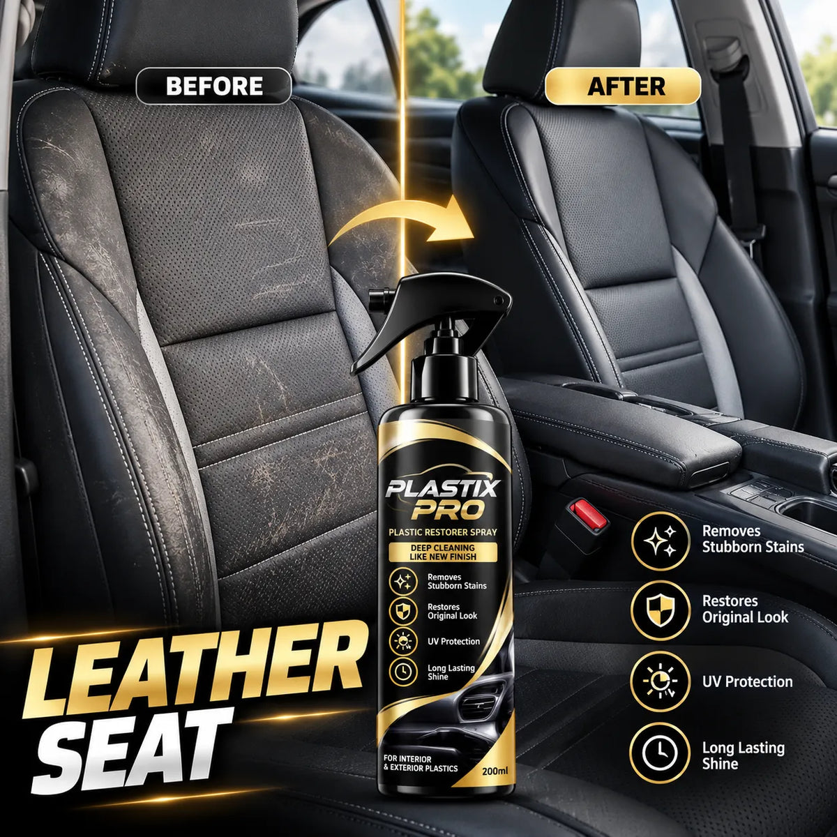 PLASTIX PRO™ Plastic Restorer Spray | Restores Original Shine & Gloss | Buy 1 Get 1 Free 🔥