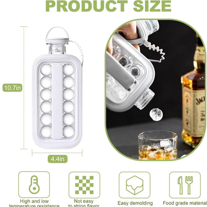 Ice Ball Maker Bottle | Makes Perfect Round Ice Balls | 2x Chilling Capacity 🔥