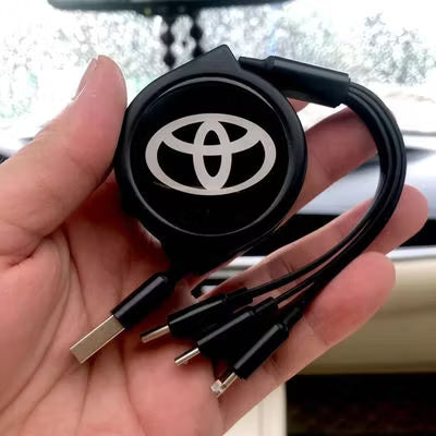 Car Telescopic Three-in-one Data Cable