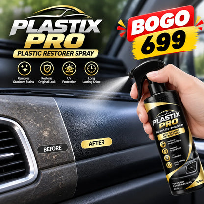 PLASTIX PRO™ Plastic Restorer Spray | Restores Original Shine & Gloss | Buy 1 Get 1 Free 🔥