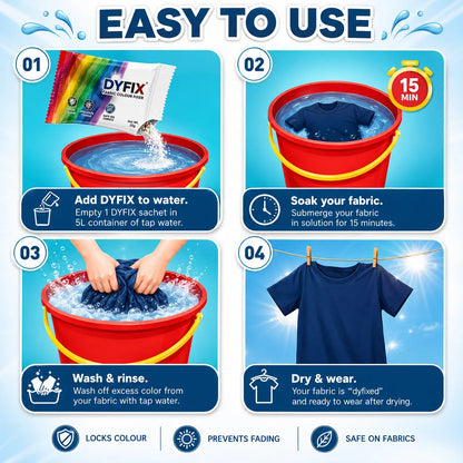 Fabric Colour Fixer | Stops Colour Bleeding & Fading | Buy 10 Get 10 Free🔥