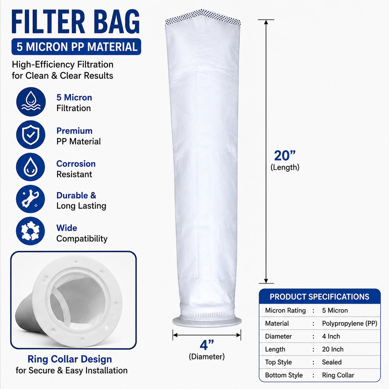 Micron Water Tank Filter | Removes Dirt & Rust | Buy 5 Get 5 Free 🔥
