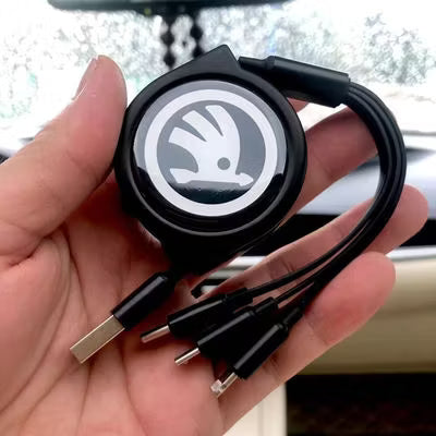 Car Telescopic Three-in-one Data Cable