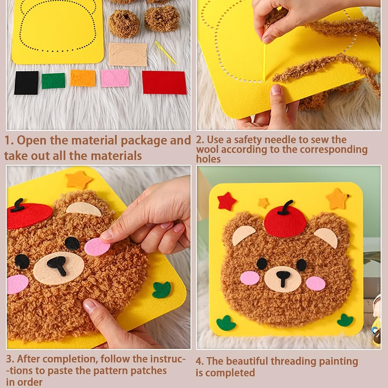 Needle Art Kit – DIY Creative Craft Set for Kids (Ages 3+) | Boosts Creativity, Focus & Hand-Eye Coordination