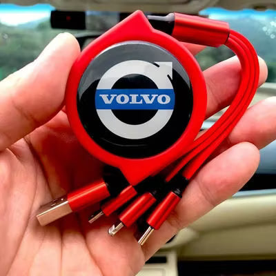 Car Telescopic Three-in-one Data Cable