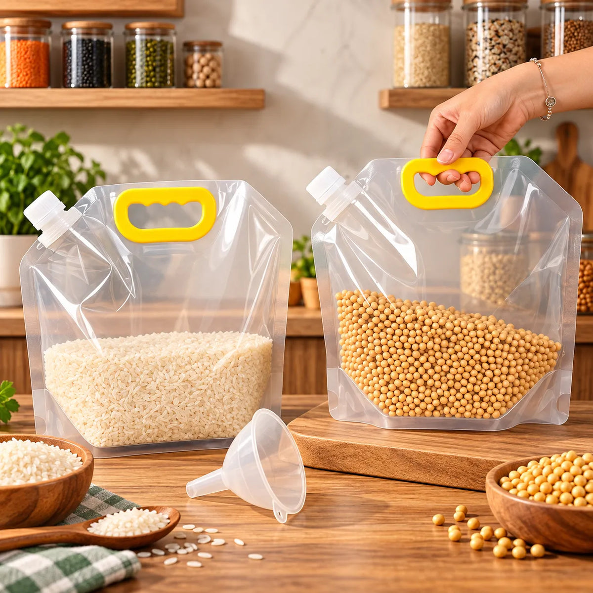 Reusable Kitchen Storage Pouches | Airtight & Easy Pour Design | 70% OFF 🔥