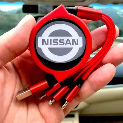 Car Telescopic Three-in-one Data Cable