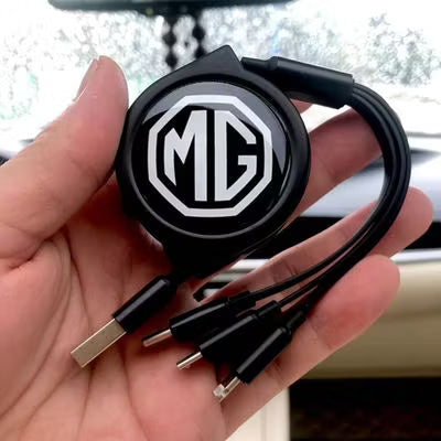 Car Telescopic Three-in-one Data Cable