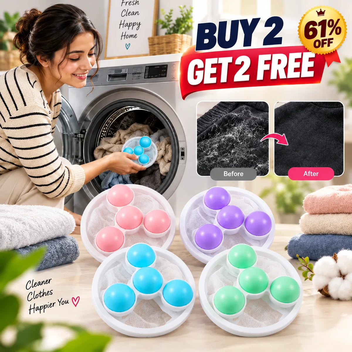 Reusable Washing Machine Hair Remover | Lint Catcher | Buy 2 Get 2 Free🔥