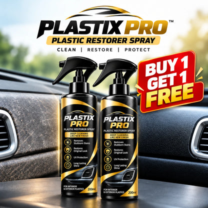 PLASTIX PRO™ Plastic Restorer Spray | Restores Original Shine & Gloss | Buy 1 Get 1 Free 🔥