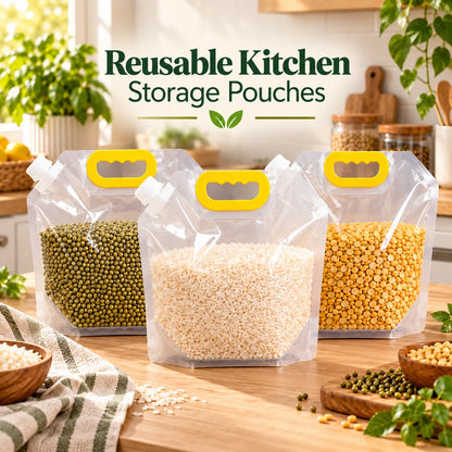 Reusable Kitchen Storage Pouches | Airtight & Easy Pour Design | 70% OFF 🔥