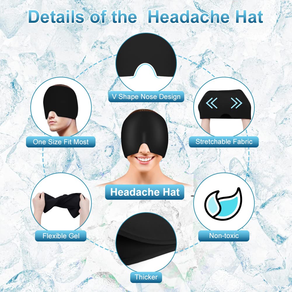 Instant Cooling Relief Cap | Hot & Cold Therapy | Migraine, Headache & Sinus Relief