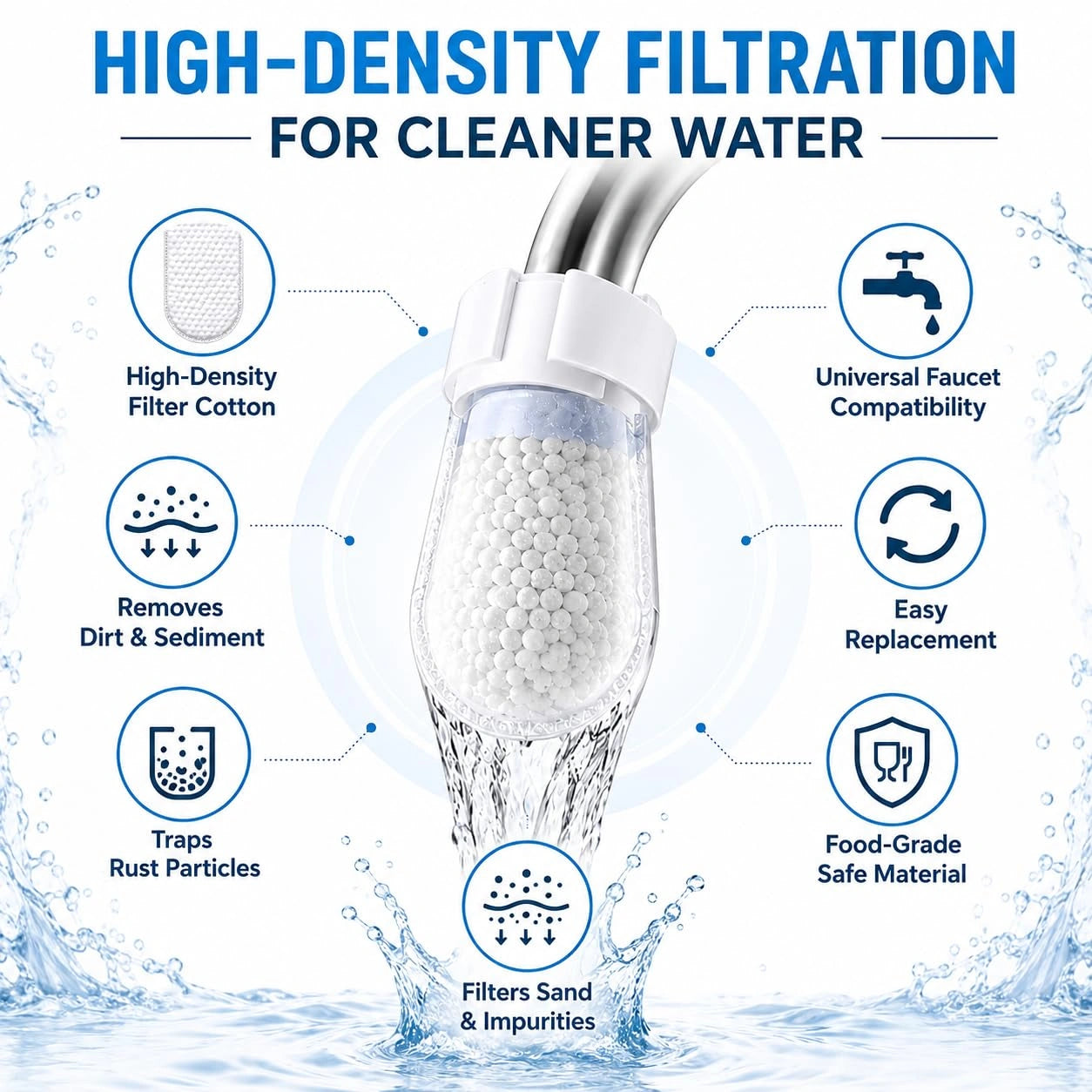 Universal Faucet Water Filter | Cotton Tap Refills | Buy 10 Get 10 Free 🔥