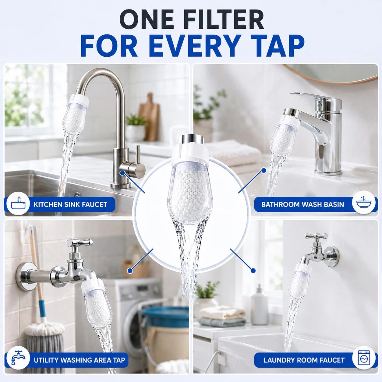 Universal Faucet Water Filter | Cotton Tap Refills | Buy 10 Get 10 Free 🔥