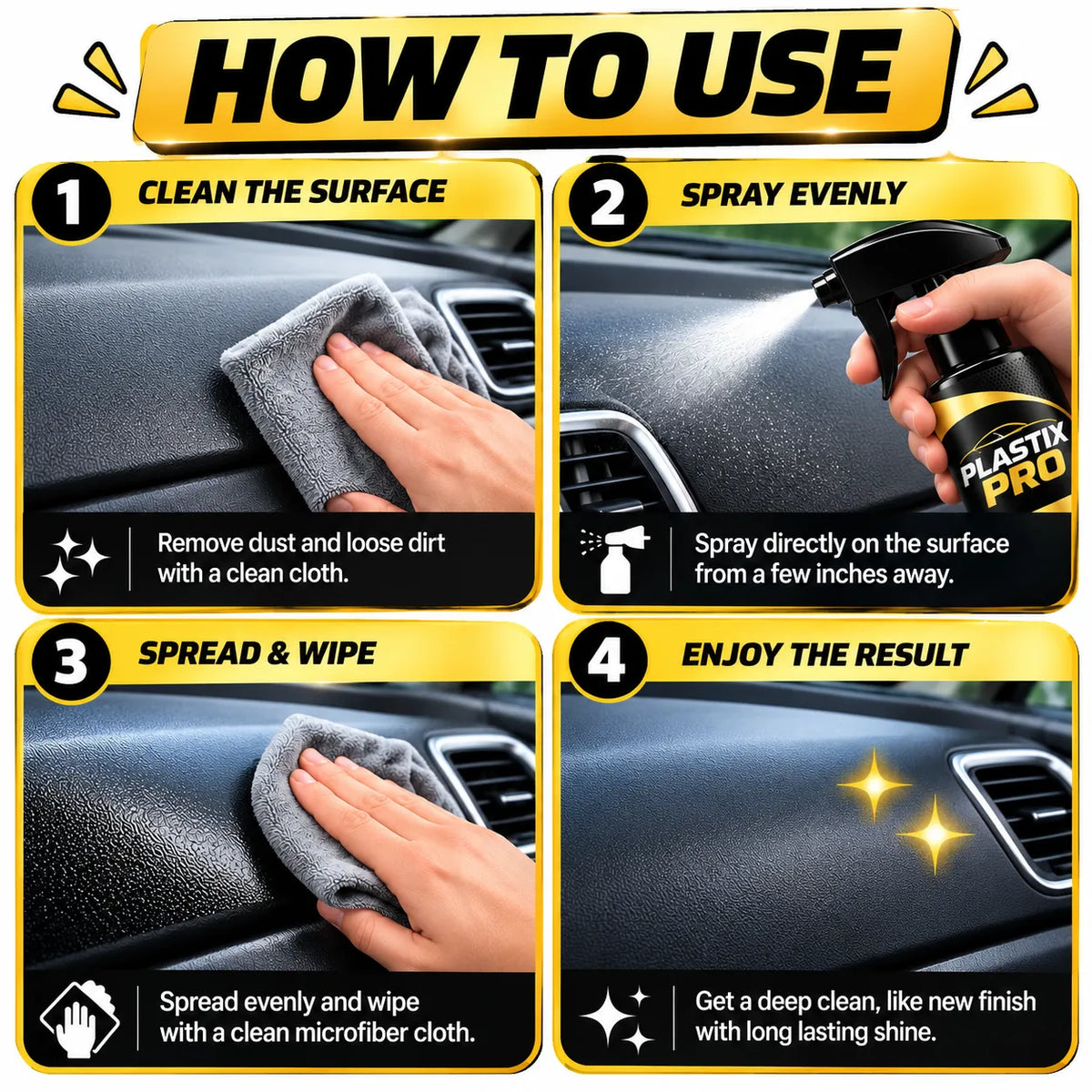 PLASTIX PRO™ Plastic Restorer Spray | Restores Original Shine & Gloss | Buy 1 Get 1 Free 🔥