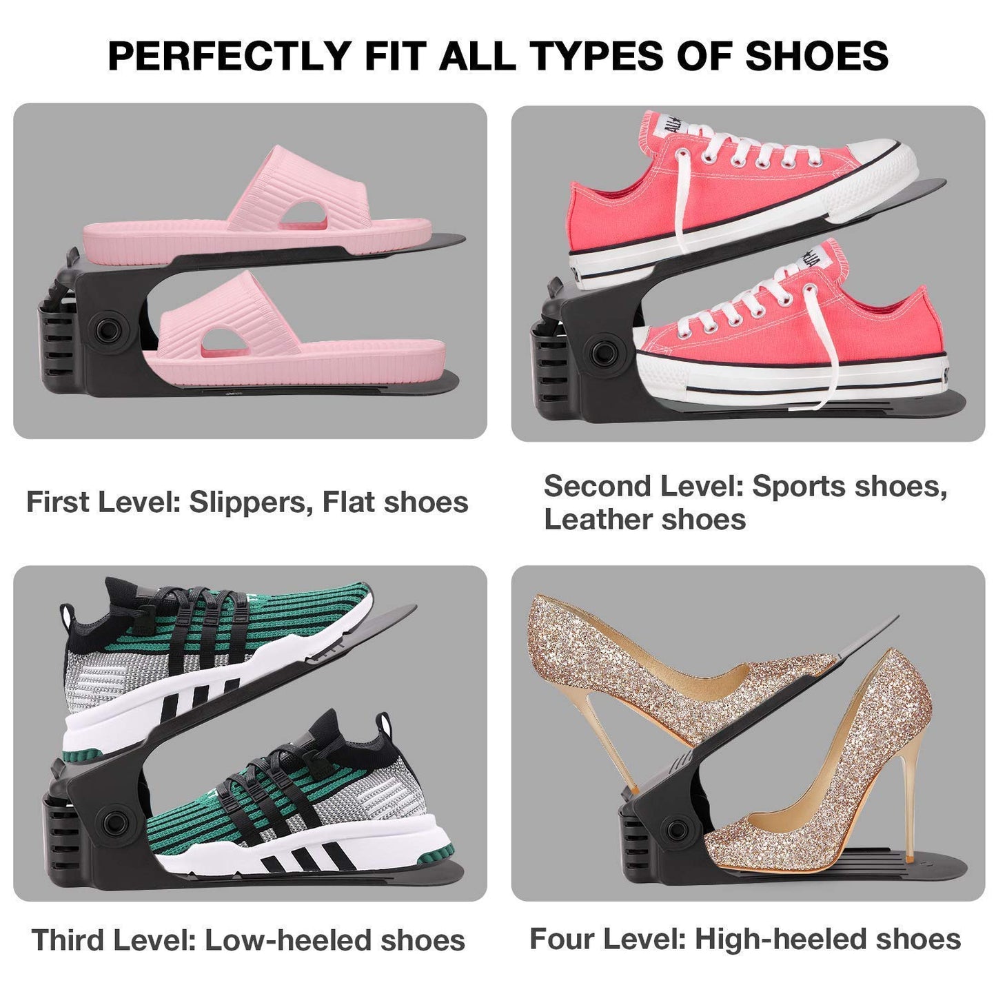 Adjustable Shoe Rack Organizer | Fits All Shoe Sizes | 2x Storage Capacity 🔥