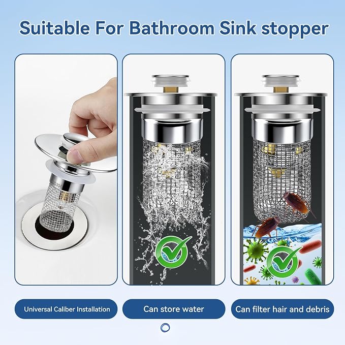 Stainless Steel Drain Strainer | Stops Hair, Dirt & Clogged Drains | 🔥 Buy 1 Get 1 FREE