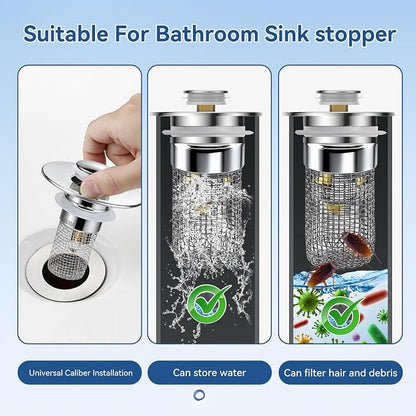 Stainless Steel Drain Strainer | Stops Hair, Dirt & Clogged Drains | 🔥 Buy 1 Get 1 FREE