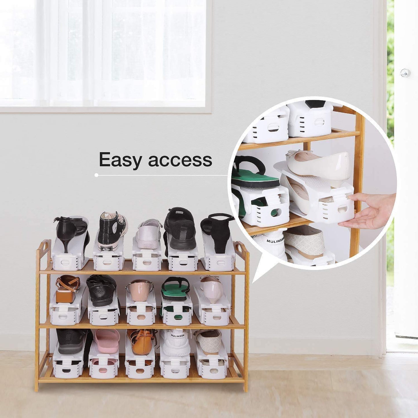 Adjustable Shoe Rack Organizer | Fits All Shoe Sizes | 2x Storage Capacity 🔥