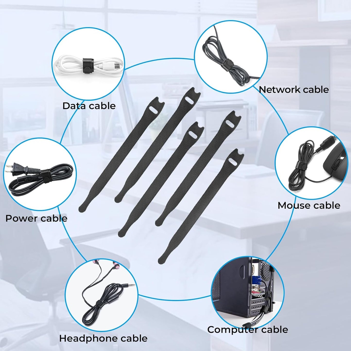 Cable Tidy Pro | Reusable Hook & Loop Straps | Multi-Purpose & Adjustable