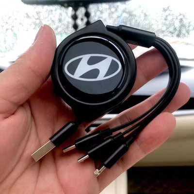 Car Telescopic Three-in-one Data Cable