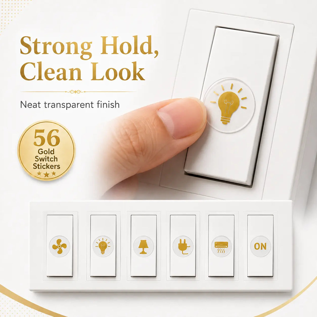 ✨ Kitchen Label & Gold Switch Sticker | Organise Your Home Easily | Flat 60% OFF 🔥