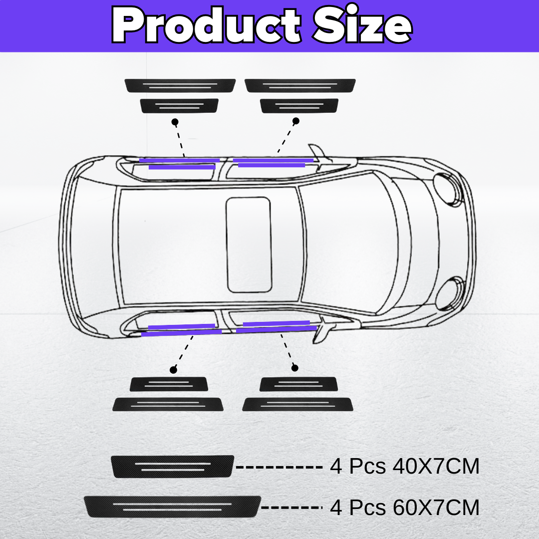 Emblaze - Carbon Fiber Door Sill Protector 8PCS