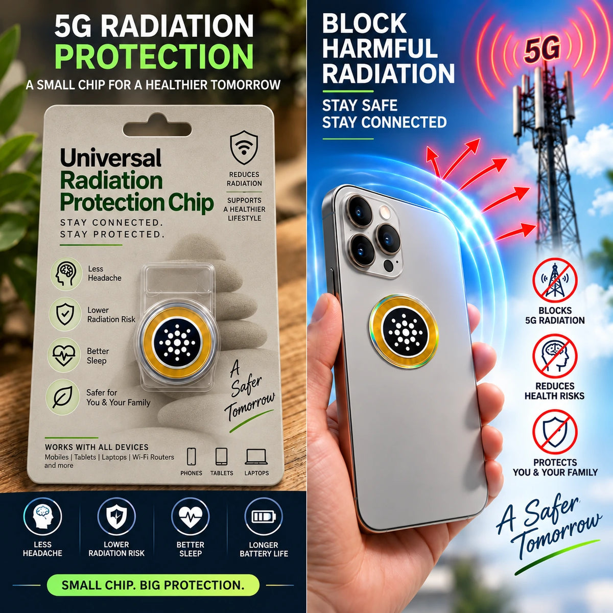 Universal Radiation Protection Chip | Easy Stick-On Design | 60% OFF 🔥