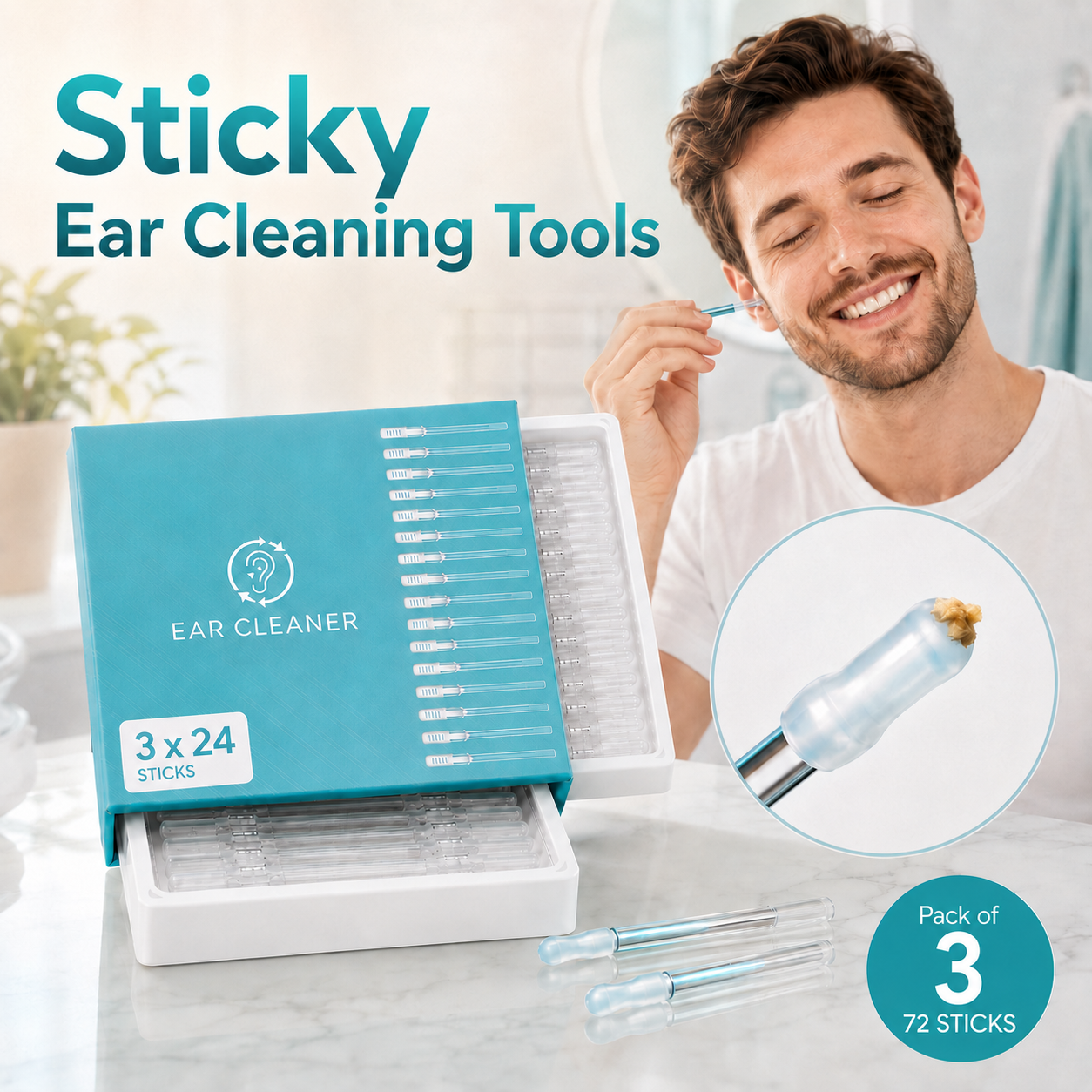 Sticky Ear Cleaner | Reusable Silicone Ear Wax Removal Tool | 60% OFF 🔥